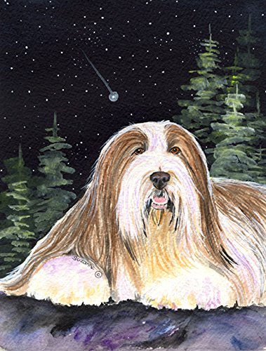 Starry Night Bearded Collie Flag - Garden Size, 11 x 15 in.