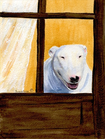 Bull Terrier House Size Canvas Flag
