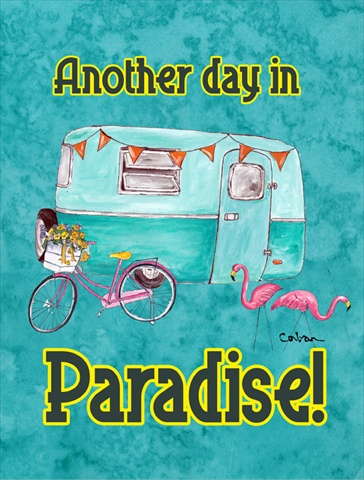 Another Day in Paradise House Size Canvas Flag