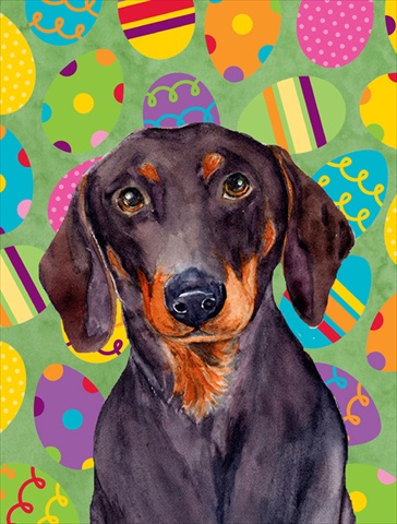 Dachshund Easter Eggtravaganza House Size Canvas Flag