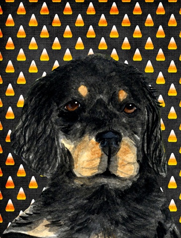 11 x 15 in. Gordon Setter Candy Corn Halloween Portrait Garden Size Flag