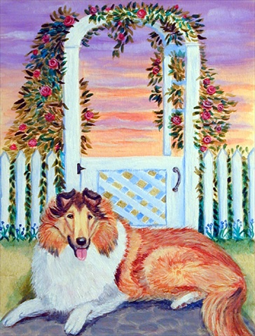 Collie House Size Canvas Flag