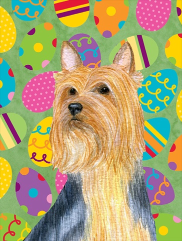 Silky Terrier Easter Eggtravaganza House Size Canvas Flag