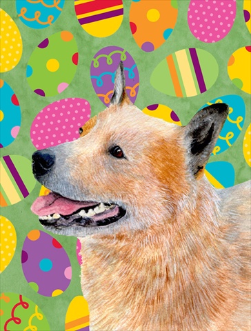 11 x 15 in. Australian Cattle Dog Easter Eggtravaganza Garden Size Flag