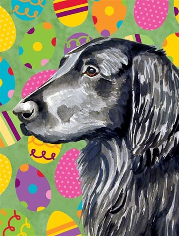 11 x 15 in. Flat Coated Retriever Easter Eggtravaganza Garden Size Flag