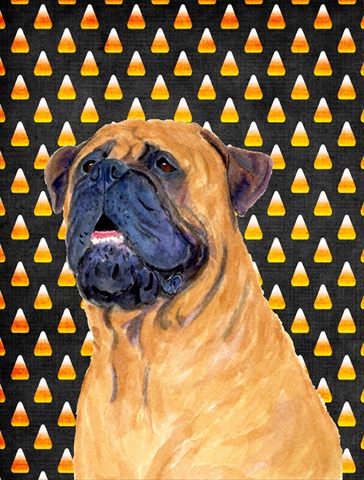 11 x 15 in. Mastiff Candy Corn Halloween Portrait Garden Size Flag