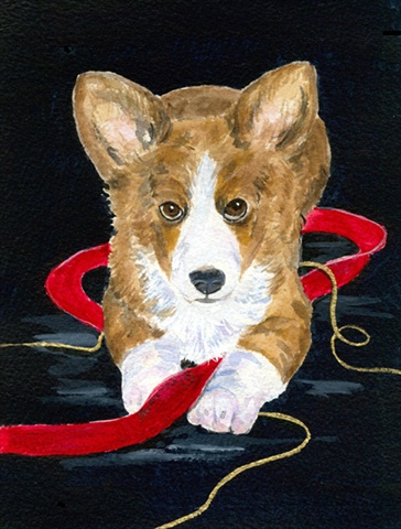 Corgi House Size Canvas Flag 28 x 40 in.