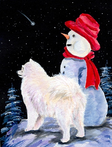 28 x 40 in. Samoyed House Size Canvas Flag