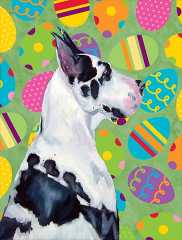 11 x 15 in. Great Dane Easter Eggtravaganza Garden Size Flag