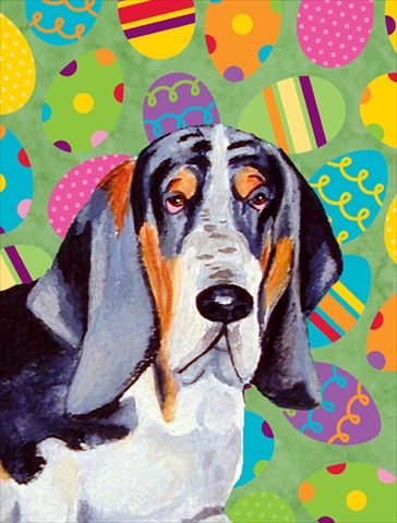 Basset Hound Easter Eggtravaganza House Size Canvas Flag
