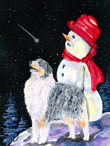 28 x 40 in. Australian Shepherd House Size Canvas Flag