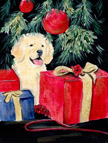 Golden Retriever House Size Canvas Flag