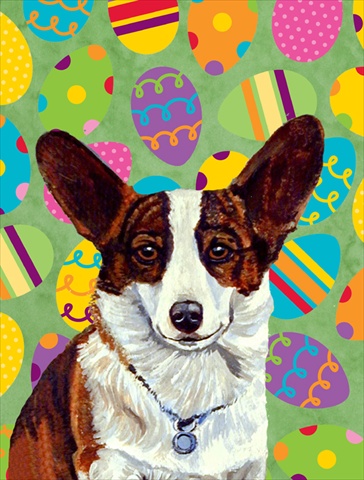 Corgi Easter Eggtravaganza Garden Size Flag