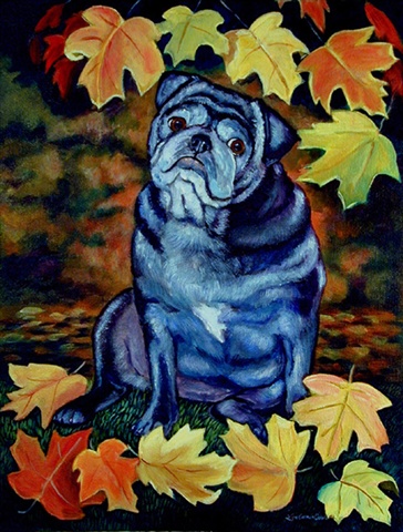 Pug House Size Canvas Flag - 28 x 40 in.