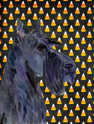 Scottish Terrier Candy Corn Halloween Portrait House Size Canvas Flag