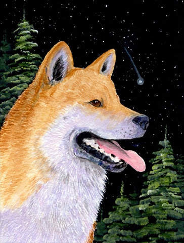 28 x 40 in. Shiba Inu House Size Canvas Flag