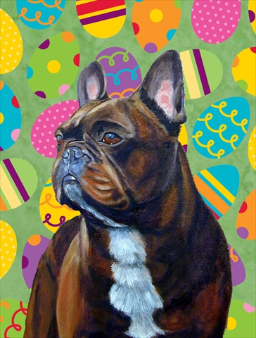 French Bulldog Easter Eggtravaganza House Size Canvas Flag