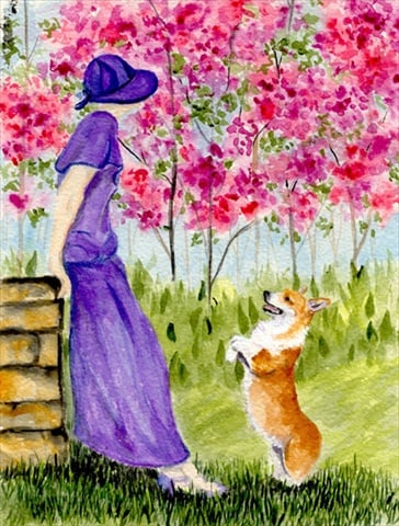 Corgi House Size Canvas Flag