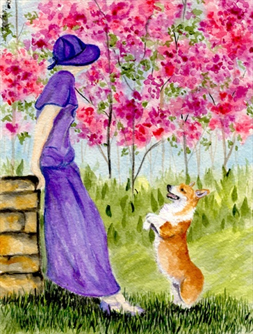 11 x 15 in. Corgi Garden Size Flag