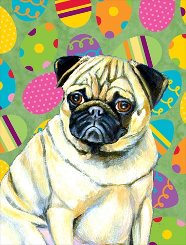 11 x 15 in. Pug Easter Eggtravaganza Garden Size Flag