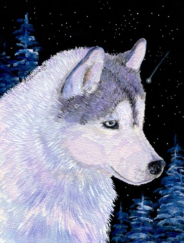 28 x 40 in. Siberian Husky House Size Canvas Flag