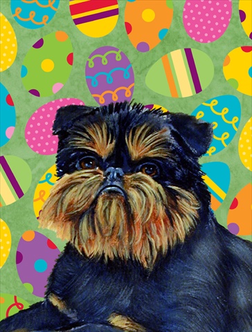 Brussels Griffon Easter Eggtravaganza House Size Canvas Flag - 28 x 40 in.