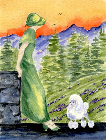 Poodle Garden Size Flag
