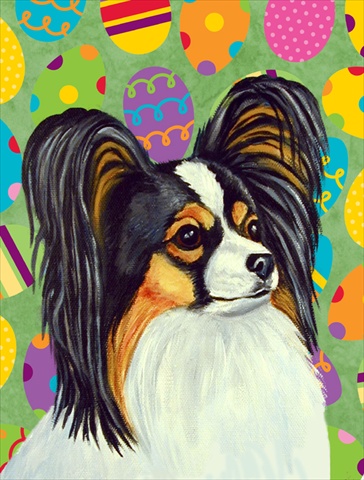 Papillon Easter Eggtravaganza House Size Canvas Flag - 28 x 40 in.
