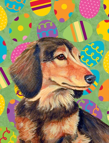 Dachshund Easter Eggtravaganza House Size Canvas Flag