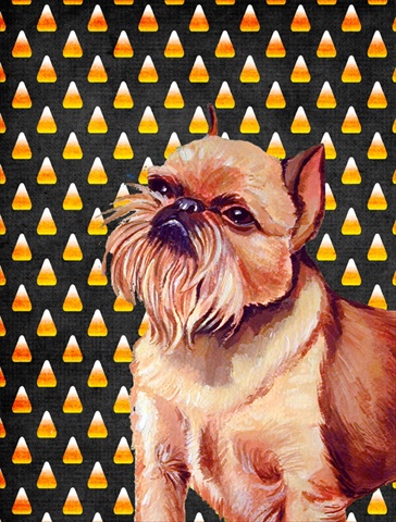 11 x 15 in. Brussels Griffon Candy Corn Halloween Portrait Garden Size Flag