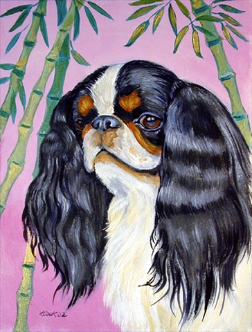 English Toy Spaniel House Size Canvas Flag
