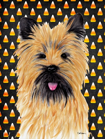 Cairn Terrier Candy Corn Halloween Portrait House Size Canvas Flag