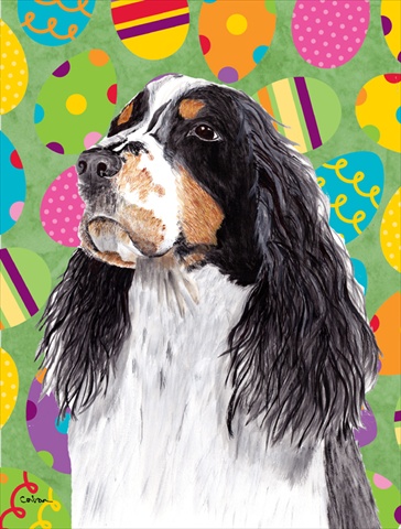 11 x 15 in. Springer Spaniel Easter Eggtravaganza Garden Size Flag