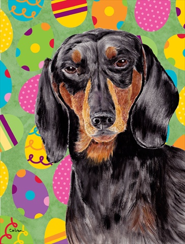 Dachshund Easter Eggtravaganza House Size Canvas Flag