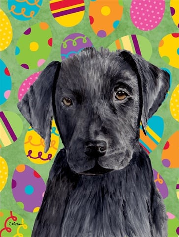 Labrador Easter Eggtravaganza House Size Canvas Flag - 28 x 40 in.