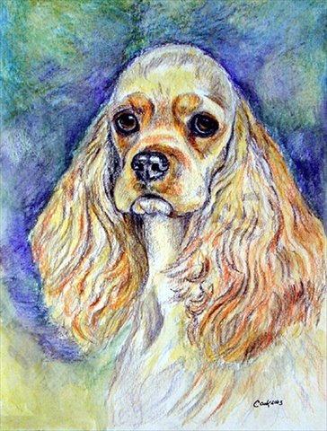 28 x 40 in. Blonde Tan Cocker Spaniel House Size Canvas Flag