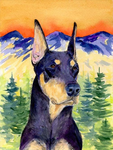 Doberman House Size Canvas Flag