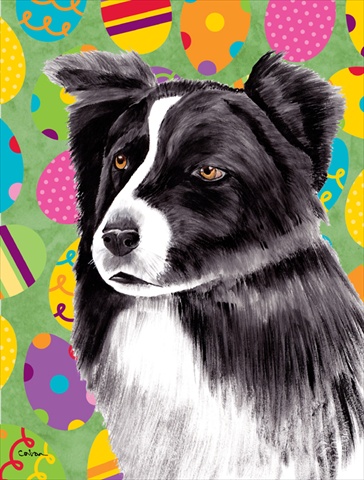 11 x 15 in. Border Collie Easter Eggtravaganza Garden Size Flag