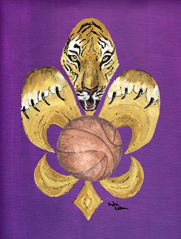 11 x 15 in. Tiger Soccer Fleur de lis Garden Size Flag