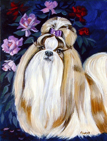 28 x 40 in. Shih Tzu House Size Canvas Flag