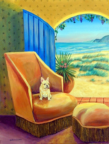 French Bulldog House Size Canvas Flag