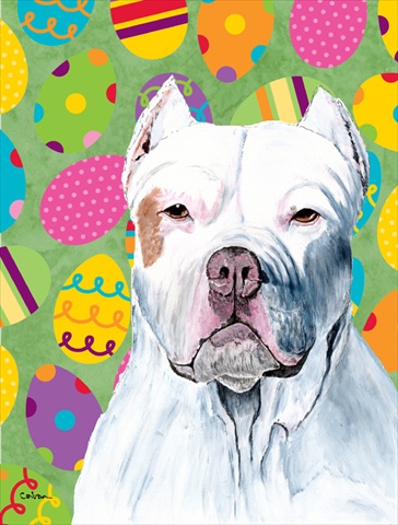 Pit Bull Easter Eggtravaganza House Size Canvas Flag
