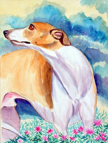Whippet House Size Canvas Flag