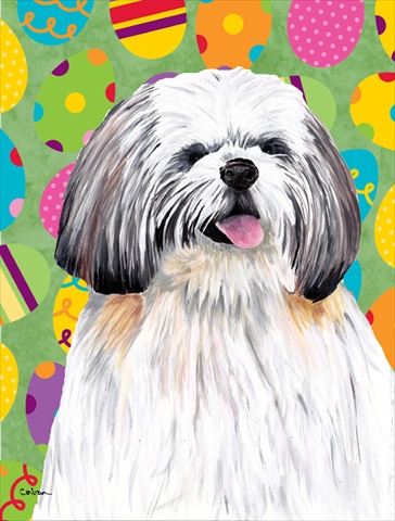 11 x 15 in. Shih Tzu Easter Eggtravaganza Garden Size Flag