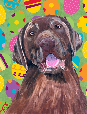 Labrador Easter Eggtravaganza House Size Canvas Flag - 28 x 40 in.