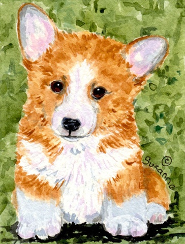 Corgi House Size Canvas Flag