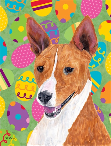 Basenji Easter Eggtravaganza House Size Canvas Flag