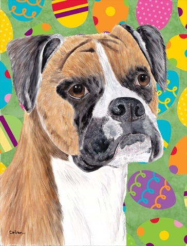 Boxer Easter Eggtravaganza Garden Size Flag