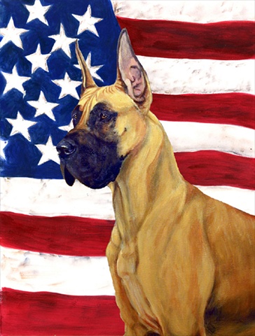 USA American Flag with Great Dane Garden Size Flag