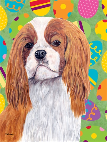 Cavalier Spaniel Easter Eggtravaganza Garden Size Flag